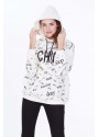 CHIC BASKILI KAPÜŞONLU SWEAT